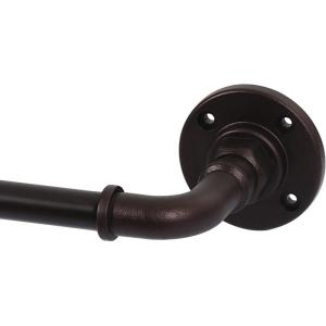 imageHVERSAILTEX Wrap Around Curtain Rods for Windows 162 to 438 Inch 34 Inch Diameter Industrial Telescoping Curtain Rod Splicing Adjustable Curtain Rods for IndoorOutdoor BlackBronze