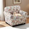 imageHVERSAILTEX Printed Chair Covers for Living Room Floral Pattern Sofa Slipcovers Stretch Couch Covers Washable Couch Protector for DogsGarden BlissBlueChairSunkissed Floral