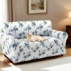 imageHVERSAILTEX Printed Chair Covers for Living Room Floral Pattern Sofa Slipcovers Stretch Couch Covers Washable Couch Protector for DogsGarden BlissBlueChairVintage Petalblue