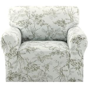 imageHVERSAILTEX Printed Chair Covers for Living Room Floral Pattern Sofa Slipcovers Stretch Couch Covers Washable Couch Protector for DogsGarden BlissBlueChairGarden Blisssage