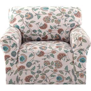 imageHVERSAILTEX Printed Chair Covers for Living Room Floral Pattern Sofa Slipcovers Stretch Couch Covers Washable Couch Protector for DogsGarden BlissBlueChairCottage Charm