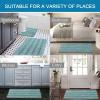imageHVERSAILTEX 3 Piece Thick Striped Bath Rugs Set for Bathroom Non Slip Soft Absorbent Bath Mat for Tub Shower and Toilet17x2420x3220x24 UShaped IvoryAqua Haze