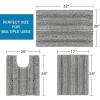 imageHVERSAILTEX 3 Piece Thick Striped Bath Rugs Set for Bathroom Non Slip Soft Absorbent Bath Mat for Tub Shower and Toilet17x2420x3220x24 UShaped IvoryDove