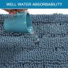 imageHVERSAILTEX 3 Piece Thick Striped Bath Rugs Set for Bathroom Non Slip Soft Absorbent Bath Mat for Tub Shower and Toilet17x2420x3220x24 UShaped IvoryStone Blue
