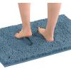 imageHVERSAILTEX Bath Mat Bath Rug for Bathroom Luxury Chenille Bathroom Rug Mat Extra Soft and Absorbent Microfiber Shaggy Rugs Non Slip Rug Quick Dry Bath Mat Washable 17 x 24 Inches NavyStone Blue