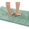 imageHVERSAILTEX Bath Mat Bath Rug for Bathroom Luxury Chenille Bathroom Rug Mat Extra Soft and Absorbent Microfiber Shaggy Rugs Non Slip Rug Quick Dry Bath Mat Washable 17 x 24 Inches NavyAqua Foam