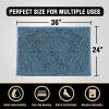 imageHVERSAILTEX Bath Mat Bath Rug for Bathroom Luxury Chenille Bathroom Rug Mat Extra Soft and Absorbent Microfiber Shaggy Rugs Non Slip Rug Quick Dry Bath Mat Washable 17 x 24 Inches NavyStone Blue