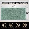 imageHVERSAILTEX Bath Mat Bath Rug for Bathroom Luxury Chenille Bathroom Rug Mat Extra Soft and Absorbent Microfiber Shaggy Rugs Non Slip Rug Quick Dry Bath Mat Washable 17 x 24 Inches NavyAqua Foam