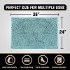 imageHVERSAILTEX Bath Mat Bath Rug for Bathroom Luxury Chenille Bathroom Rug Mat Extra Soft and Absorbent Microfiber Shaggy Rugs Non Slip Rug Quick Dry Bath Mat Washable 17 x 24 Inches NavyCanal Blue