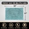 imageHVERSAILTEX Bath Mat Bath Rug for Bathroom Luxury Chenille Bathroom Rug Mat Extra Soft and Absorbent Microfiber Shaggy Rugs Non Slip Rug Quick Dry Bath Mat Washable 17 x 24 Inches NavyCanal Blue