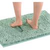 imageHVERSAILTEX Bath Mat Bath Rug for Bathroom Luxury Chenille Bathroom Rug Mat Extra Soft and Absorbent Microfiber Shaggy Rugs Non Slip Rug Quick Dry Bath Mat Washable 17 x 24 Inches NavyAqua Foam