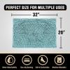 imageHVERSAILTEX Bath Mat Bath Rug for Bathroom Luxury Chenille Bathroom Rug Mat Extra Soft and Absorbent Microfiber Shaggy Rugs Non Slip Rug Quick Dry Bath Mat Washable 17 x 24 Inches NavyCanal Blue
