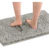 imageHVERSAILTEX Bath Mat Bath Rug for Bathroom Luxury Chenille Bathroom Rug Mat Extra Soft and Absorbent Microfiber Shaggy Rugs Non Slip Rug Quick Dry Bath Mat Washable 17 x 24 Inches NavyDove Gray