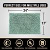imageHVERSAILTEX Bath Mat Bath Rug for Bathroom Luxury Chenille Bathroom Rug Mat Extra Soft and Absorbent Microfiber Shaggy Rugs Non Slip Rug Quick Dry Bath Mat Washable 17 x 24 Inches NavyAqua Foam