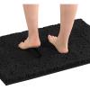 imageHVERSAILTEX Bath Mat Bath Rug for Bathroom Luxury Chenille Bathroom Rug Mat Extra Soft and Absorbent Microfiber Shaggy Rugs Non Slip Rug Quick Dry Bath Mat Washable 17 x 24 Inches NavyBlack