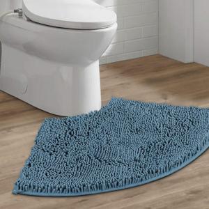 imageHVERSAILTEX Bath Mat Bath Rug for Bathroom Luxury Chenille Bathroom Rug Mat Extra Soft and Absorbent Microfiber Shaggy Rugs Non Slip Rug Quick Dry Bath Mat Washable 17 x 24 Inches NavyStone Blue