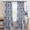 imageHVERSAILTEX Linen Blend Curtains for Living Room Printed Floral Curtain Grommet Farmhouse Flower Patterned Drapes Window Treatment Panels Set of 2 Panels 52quot W x 96quot L French Vintage Floral  NavyFrench Vintage Floral  Navy