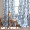 imageHVERSAILTEX Linen Blend Curtains for Living Room Printed Floral Curtain Grommet Farmhouse Flower Patterned Drapes Window Treatment Panels Set of 2 Panels 52quot W x 96quot L French Vintage Floral  NavyRetro Floral  Stone Blue
