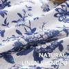imageHVERSAILTEX Linen Blend Curtains for Living Room Printed Floral Curtain Grommet Farmhouse Flower Patterned Drapes Window Treatment Panels Set of 2 Panels 52quot W x 96quot L French Vintage Floral  NavyIberra Sesame  Blue