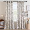 imageHVERSAILTEX Linen Blend Curtains for Living Room Printed Floral Curtain Grommet Farmhouse Flower Patterned Drapes Window Treatment Panels Set of 2 Panels 52quot W x 96quot L French Vintage Floral  NavyRetro Floral  Brown