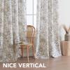 imageHVERSAILTEX Linen Blend Curtains for Living Room Printed Floral Curtain Grommet Farmhouse Flower Patterned Drapes Window Treatment Panels Set of 2 Panels 52quot W x 96quot L French Vintage Floral  NavyIberra Sesame  Taupe