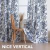 imageHVERSAILTEX Linen Blend Curtains for Living Room Printed Floral Curtain Grommet Farmhouse Flower Patterned Drapes Window Treatment Panels Set of 2 Panels 52quot W x 96quot L French Vintage Floral  NavyFrench Vintage Floral  Navy