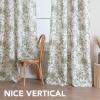 imageHVERSAILTEX Linen Blend Curtains for Living Room Printed Floral Curtain Grommet Farmhouse Flower Patterned Drapes Window Treatment Panels Set of 2 Panels 52quot W x 96quot L French Vintage Floral  NavyIberra Sesame  Sage