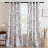 imageHVERSAILTEX Linen Blend Curtains for Living Room Printed Floral Curtain Grommet Farmhouse Flower Patterned Drapes Window Treatment Panels Set of 2 Panels 52quot W x 96quot L French Vintage Floral  NavyBelinna Floral  Orange