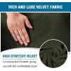 imageHVERSAILTEX Velvet Stretch Recliner Couch Covers 4Pieces Style Recliner Chair Covers Recliner Cover for Reclining Chair Slipcovers Feature Non Slip Form Fitted Thick Soft Washable French OakOlive