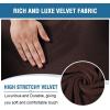 imageHVERSAILTEX Velvet Stretch Recliner Couch Covers 4Pieces Style Recliner Chair Covers Recliner Cover for Reclining Chair Slipcovers Feature Non Slip Form Fitted Thick Soft Washable French OakBrown
