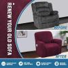 imageHVERSAILTEX Velvet Stretch Recliner Couch Covers 4Pieces Style Recliner Chair Covers Recliner Cover for Reclining Chair Slipcovers Feature Non Slip Form Fitted Thick Soft Washable French OakWineBurgundy