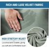 imageHVERSAILTEX Velvet Stretch Recliner Couch Covers 4Pieces Style Recliner Chair Covers Recliner Cover for Reclining Chair Slipcovers Feature Non Slip Form Fitted Thick Soft Washable French OakSea Grass
