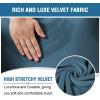 imageHVERSAILTEX Velvet Stretch Recliner Couch Covers 4Pieces Style Recliner Chair Covers Recliner Cover for Reclining Chair Slipcovers Feature Non Slip Form Fitted Thick Soft Washable French OakPeacock Blue