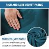 imageHVERSAILTEX Velvet Stretch Recliner Couch Covers 4Pieces Style Recliner Chair Covers Recliner Cover for Reclining Chair Slipcovers Feature Non Slip Form Fitted Thick Soft Washable French OakDeep Teal