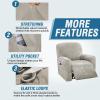 imageHVERSAILTEX Velvet Stretch Recliner Couch Covers 4Pieces Style Recliner Chair Covers Recliner Cover for Reclining Chair Slipcovers Feature Non Slip Form Fitted Thick Soft Washable French OakOatmeal
