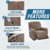 imageHVERSAILTEX Velvet Stretch Recliner Couch Covers 4Pieces Style Recliner Chair Covers Recliner Cover for Reclining Chair Slipcovers Feature Non Slip Form Fitted Thick Soft Washable French OakMocha