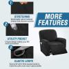 imageHVERSAILTEX Velvet Stretch Recliner Couch Covers 4Pieces Style Recliner Chair Covers Recliner Cover for Reclining Chair Slipcovers Feature Non Slip Form Fitted Thick Soft Washable French OakJet Black