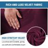 imageHVERSAILTEX Velvet Stretch Recliner Couch Covers 4Pieces Style Recliner Chair Covers Recliner Cover for Reclining Chair Slipcovers Feature Non Slip Form Fitted Thick Soft Washable French OakWineBurgundy