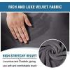 imageHVERSAILTEX Velvet Stretch Recliner Couch Covers 4Pieces Style Recliner Chair Covers Recliner Cover for Reclining Chair Slipcovers Feature Non Slip Form Fitted Thick Soft Washable French OakGrey