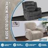 imageHVERSAILTEX Velvet Stretch Recliner Couch Covers 4Pieces Style Recliner Chair Covers Recliner Cover for Reclining Chair Slipcovers Feature Non Slip Form Fitted Thick Soft Washable French OakFrench Oak