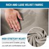 imageHVERSAILTEX Velvet Stretch Recliner Couch Covers 4Pieces Style Recliner Chair Covers Recliner Cover for Reclining Chair Slipcovers Feature Non Slip Form Fitted Thick Soft Washable French OakFrench Oak