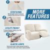 imageHVERSAILTEX Velvet Stretch Recliner Couch Covers 4Pieces Style Recliner Chair Covers Recliner Cover for Reclining Chair Slipcovers Feature Non Slip Form Fitted Thick Soft Washable French OakIvory