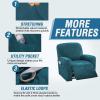 imageHVERSAILTEX Velvet Stretch Recliner Couch Covers 4Pieces Style Recliner Chair Covers Recliner Cover for Reclining Chair Slipcovers Feature Non Slip Form Fitted Thick Soft Washable French OakDeep Teal