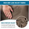 imageHVERSAILTEX Velvet Stretch Recliner Couch Covers 4Pieces Style Recliner Chair Covers Recliner Cover for Reclining Chair Slipcovers Feature Non Slip Form Fitted Thick Soft Washable French OakMocha