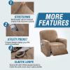 imageHVERSAILTEX Velvet Stretch Recliner Couch Covers 4Pieces Style Recliner Chair Covers Recliner Cover for Reclining Chair Slipcovers Feature Non Slip Form Fitted Thick Soft Washable French OakCamel