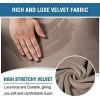 imageHVERSAILTEX Velvet Stretch Recliner Couch Covers 4Pieces Style Recliner Chair Covers Recliner Cover for Reclining Chair Slipcovers Feature Non Slip Form Fitted Thick Soft Washable French OakTaupe
