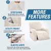 imageHVERSAILTEX Velvet Stretch Recliner Couch Covers 4Pieces Style Recliner Chair Covers Recliner Cover for Reclining Chair Slipcovers Feature Non Slip Form Fitted Thick Soft Washable French OakIvory