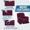 imageHVERSAILTEX Velvet Stretch Recliner Couch Covers 4Pieces Style Recliner Chair Covers Recliner Cover for Reclining Chair Slipcovers Feature Non Slip Form Fitted Thick Soft Washable French OakWineBurgundy