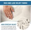 imageHVERSAILTEX Velvet Stretch Recliner Couch Covers 4Pieces Style Recliner Chair Covers Recliner Cover for Reclining Chair Slipcovers Feature Non Slip Form Fitted Thick Soft Washable French OakIvory