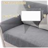 imageHVERSAILTEX Waterproof Couch Cover Plush Sofa Cover with Strap Soft Anti Slip Sofa Slipcovers for 4 Cushion Sofa Couch Protector Cover for Dogs Cats Kids36x96BeigeGrey